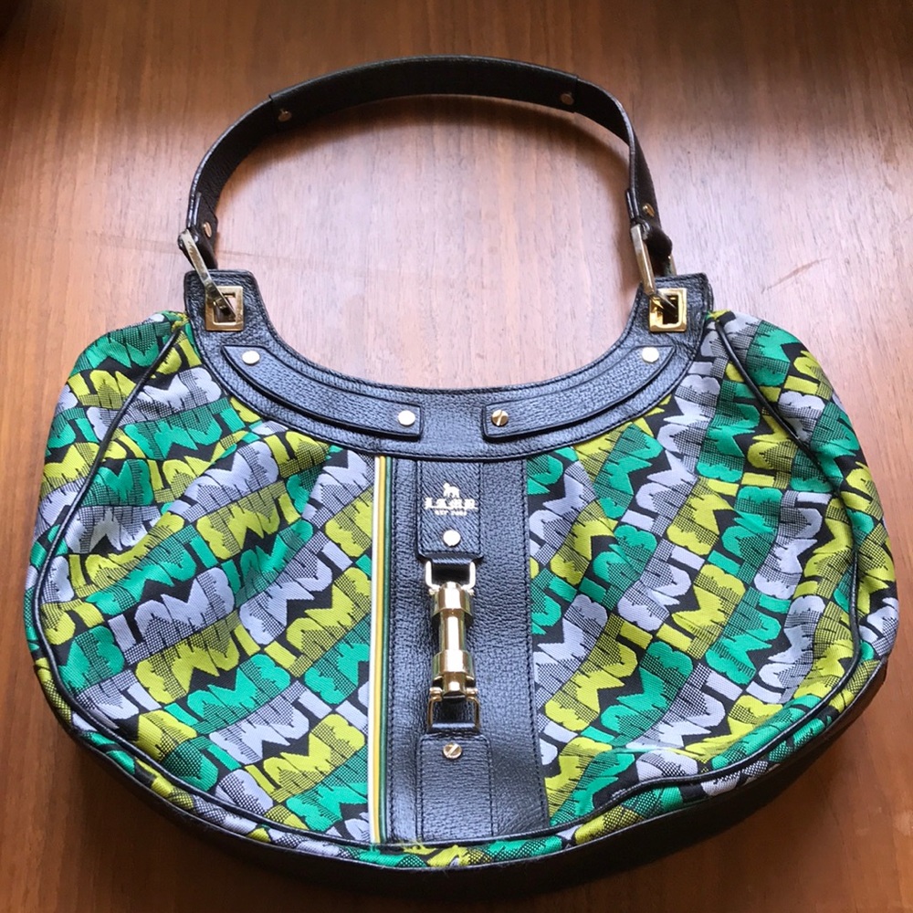 8/25 LAST DAY📦 L.A.M.B. Gwen Stefani Bag in Green Yellow Insignia Print